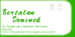 bertalan dominek business card